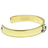 Alamode Gold+Rhodium White Metal Bangle with Top Grade Crystal in Clear - Alamode