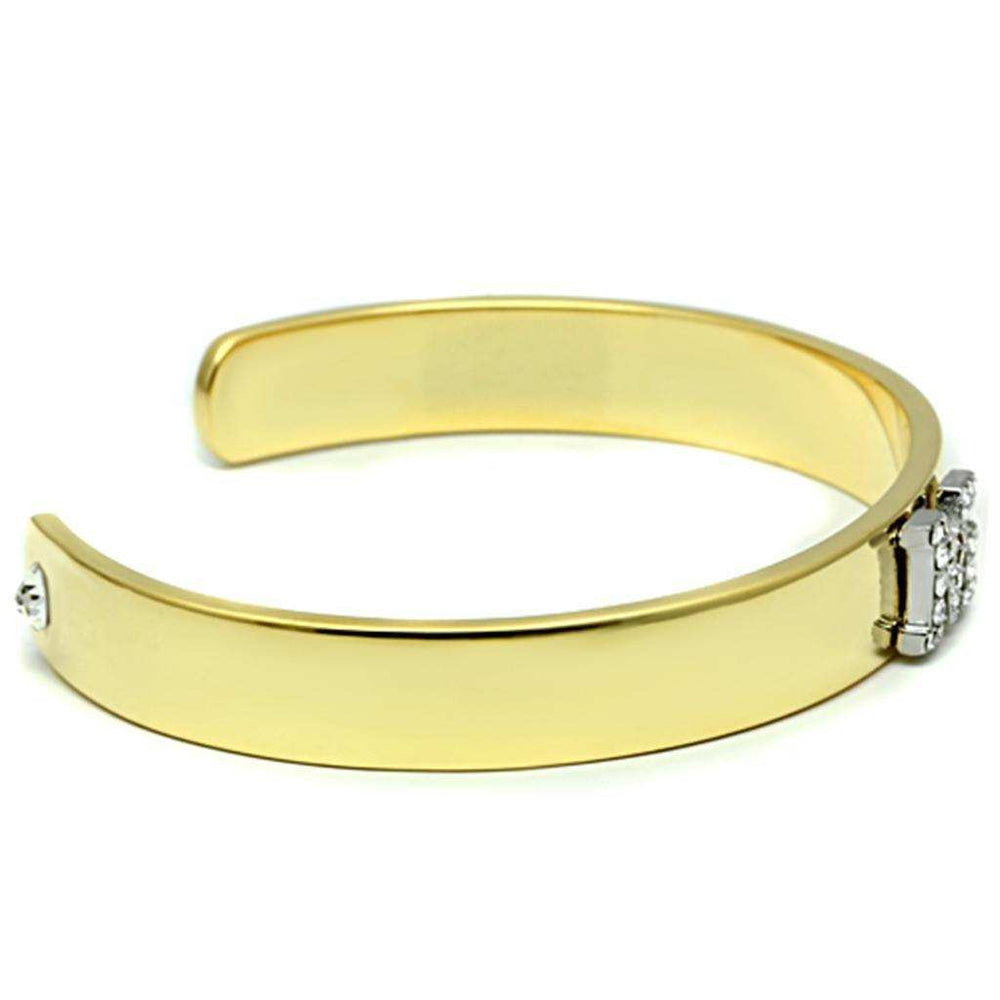 Alamode Gold+Rhodium White Metal Bangle with Top Grade Crystal in Clear - Alamode - Flyclothing LLC