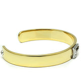 Alamode Gold+Rhodium White Metal Bangle with Top Grade Crystal in Clear - Alamode