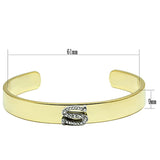 Alamode Gold+Rhodium White Metal Bangle with Top Grade Crystal in Clear - Alamode