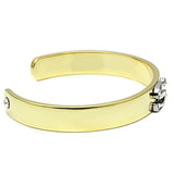 Alamode Gold+Rhodium White Metal Bangle with Top Grade Crystal in Clear - Alamode