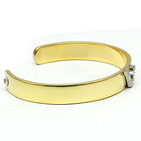 Alamode Gold+Rhodium White Metal Bangle with Top Grade Crystal in Clear - Alamode