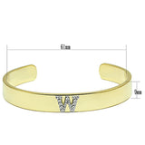 Alamode Gold+Rhodium White Metal Bangle with Top Grade Crystal in Clear - Alamode