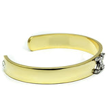 Alamode Gold+Rhodium White Metal Bangle with Top Grade Crystal in Clear - Alamode