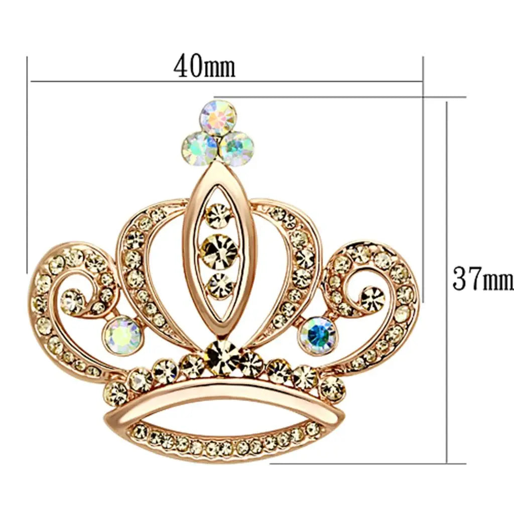 Alamode Flash Rose Gold White Metal Brooches with Top Grade Crystal in Multi Color - Alamode - Flyclothing LLC