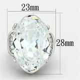 Alamode Rhodium Brass Ring with AAA Grade CZ in Clear - Alamode - Flyclothing LLC