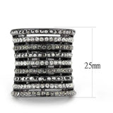 Alamode Ruthenium Brass Ring with Top Grade Crystal in Black Diamond - Alamode - Flyclothing LLC
