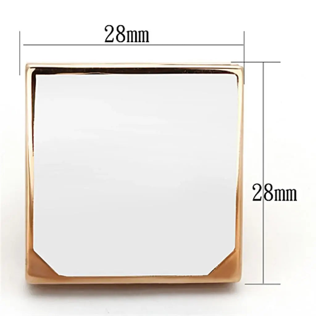 Alamode Rose Gold Brass Ring with Synthetic Synthetic Glass in Clear - Alamode - Flyclothing LLC