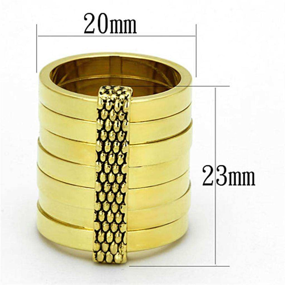 Alamode Gold Brass Ring with Epoxy in Jet - Alamode - Flyclothing LLC