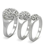 Alamode Rhodium Brass Ring with Top Grade Crystal in Clear - Alamode - Flyclothing LLC