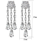 Alamode Rhodium Brass Jewelry Sets with AAA Grade CZ in Clear - Alamode