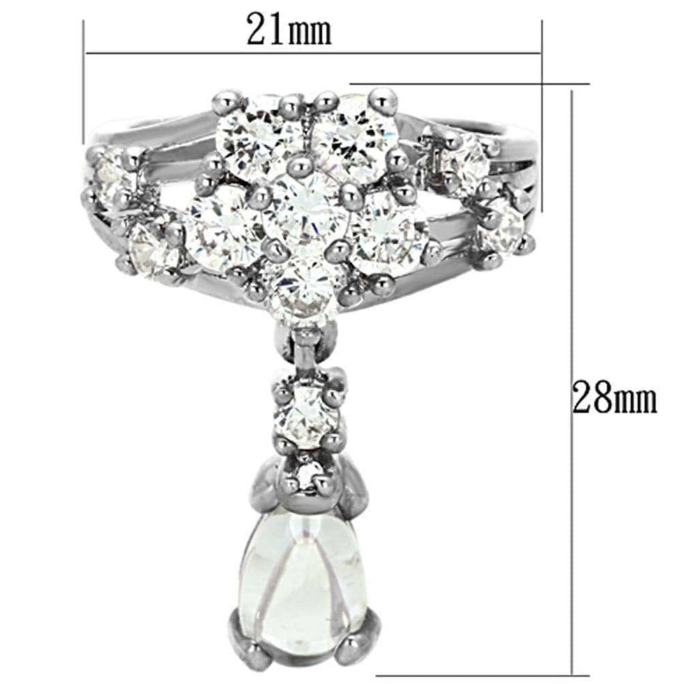 Alamode Rhodium Brass Jewelry Sets with AAA Grade CZ in Clear - Alamode - Flyclothing LLC