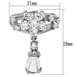 Alamode Rhodium Brass Jewelry Sets with AAA Grade CZ in Clear - Alamode