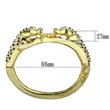 Alamode Gold Brass Bangle with Top Grade Crystal in Clear - Alamode - Flyclothing LLC