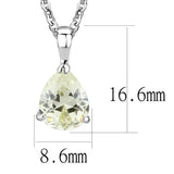 Alamode Rhodium Brass Chain Pendant with AAA Grade CZ in Citrine Yellow - Alamode - Flyclothing LLC
