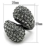 Alamode TIN Cobalt Black Brass Ring with Top Grade Crystal in Black Diamond - Alamode - Flyclothing LLC