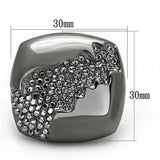 Alamode TIN Cobalt Black Brass Ring with Top Grade Crystal in Black Diamond - Alamode - Flyclothing LLC