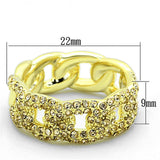 Alamode Gold Brass Ring with Top Grade Crystal in Light Smoked - Alamode