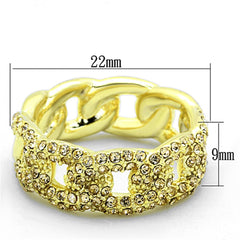 Alamode Gold Brass Ring with Top Grade Crystal in Light Smoked