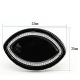 Alamode Rhodium Brass Ring with Top Grade Crystal in Clear - Alamode - Flyclothing LLC