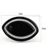 Alamode Rhodium Brass Ring with Top Grade Crystal in Clear - Alamode