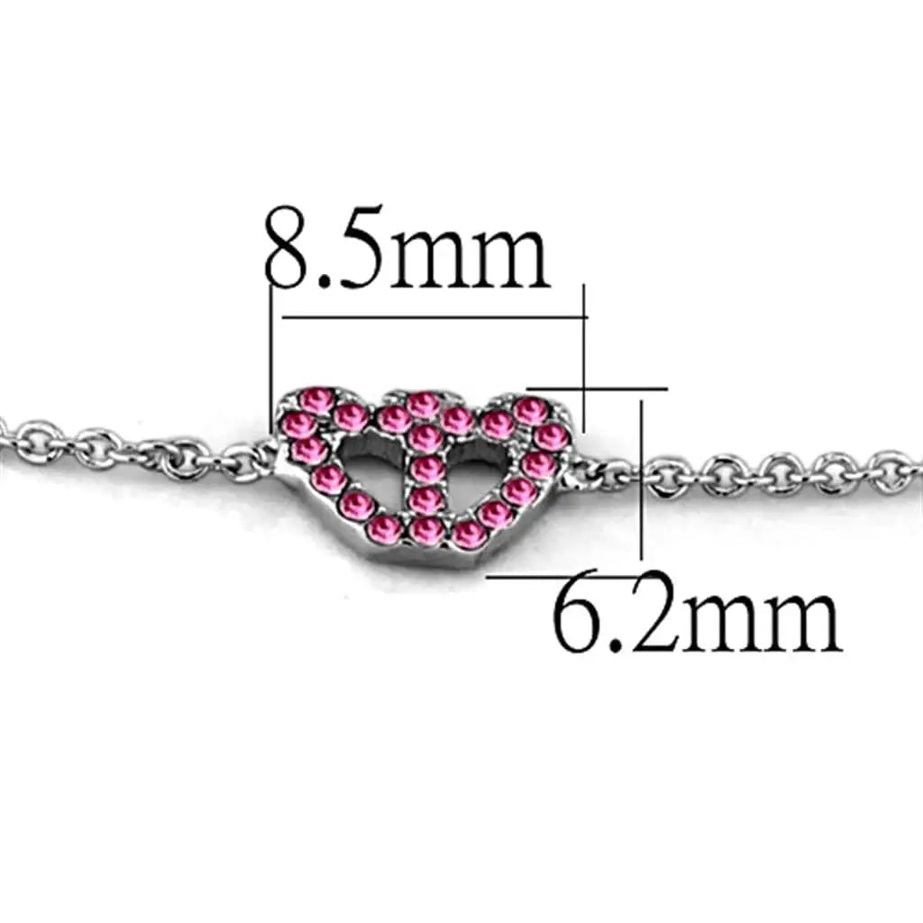 Alamode Rhodium Brass Bracelet with Top Grade Crystal in Rose - Alamode - Flyclothing LLC