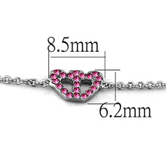 Alamode Rhodium Brass Bracelet with Top Grade Crystal in Rose