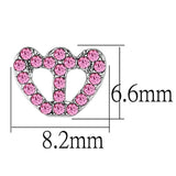 Alamode Rhodium Brass Earrings with Top Grade Crystal in Rose - Alamode - Flyclothing LLC