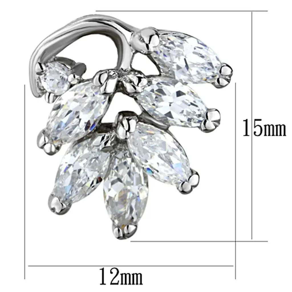 Alamode Rhodium Brass Jewelry Sets with AAA Grade CZ in Clear - Alamode - Flyclothing LLC