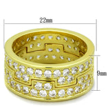 Alamode Gold Brass Ring with AAA Grade CZ in Clear - Alamode - Flyclothing LLC