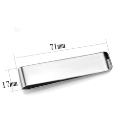 Alamode High polished (no plating) Stainless Steel Money clip with No Stone