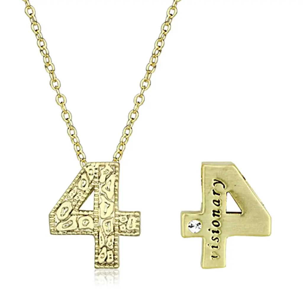 Alamode Flash Gold Brass Chain Pendant with Top Grade Crystal in Clear - Alamode - Flyclothing LLC