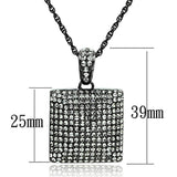 Alamode TIN Cobalt Black Brass Chain Pendant with Top Grade Crystal in Black Diamond - Alamode - Flyclothing LLC