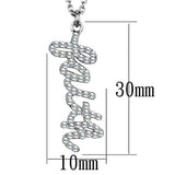 Alamode Rhodium Brass Chain Pendant with Top Grade Crystal in Clear - Alamode - Flyclothing LLC