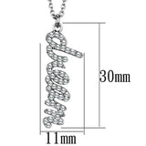 Alamode Rhodium Brass Chain Pendant with Top Grade Crystal in Clear - Alamode