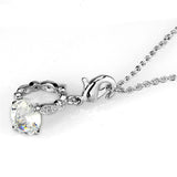 Alamode Rhodium Brass Pendant with AAA Grade CZ in Clear - Alamode