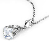 Alamode Rhodium Brass Pendant with AAA Grade CZ in Clear - Alamode