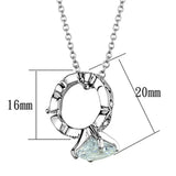 Alamode Rhodium Brass Pendant with AAA Grade CZ in Clear - Alamode - Flyclothing LLC