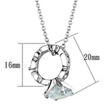 Alamode Rhodium Brass Pendant with AAA Grade CZ in Clear - Alamode
