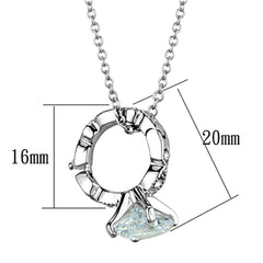 Alamode Rhodium Brass Pendant with AAA Grade CZ in Clear