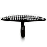 Alamode IP Black(Ion Plating) Stainless Steel Ring with Top Grade Crystal in Clear - Alamode - Flyclothing LLC