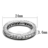 Alamode Rhodium Brass Ring with AAA Grade CZ in Clear - Alamode