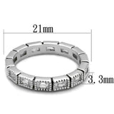Alamode Rhodium Brass Ring with AAA Grade CZ in Clear - Alamode - Flyclothing LLC