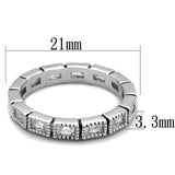 Alamode Rhodium Brass Ring with AAA Grade CZ in Clear - Alamode