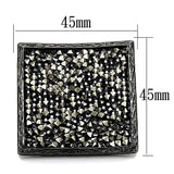 Alamode TIN Cobalt Black Brass Ring with Top Grade Crystal in Light Gray - Alamode - Flyclothing LLC