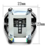 Alamode TIN Cobalt Black Brass Ring with AAA Grade CZ in Clear - Alamode - Flyclothing LLC