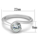 Alamode Rhodium Brass Ring with AAA Grade CZ in Clear - Alamode - Flyclothing LLC