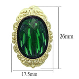 Alamode Gold & Brush Brass Earrings with Synthetic Synthetic Stone in Emerald - Alamode