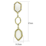 Alamode Gold & Brush Brass Earrings with Synthetic Synthetic Stone in Clear - Alamode - Flyclothing LLC