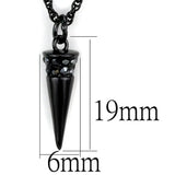 Alamode TIN Cobalt Black Brass Chain Pendant with Top Grade Crystal in Hematite - Alamode - Flyclothing LLC